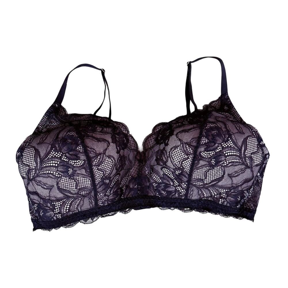 Natori Muse Full Fit Black Wirefree Contour Lace Adjustable Straps Bra 36D